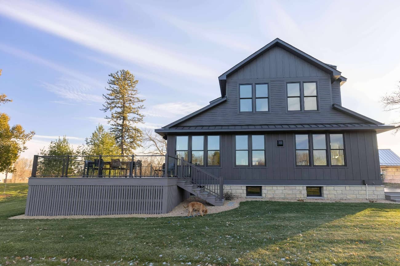 black painted home exterior