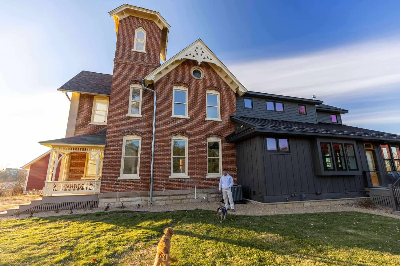 new black and brick painted home