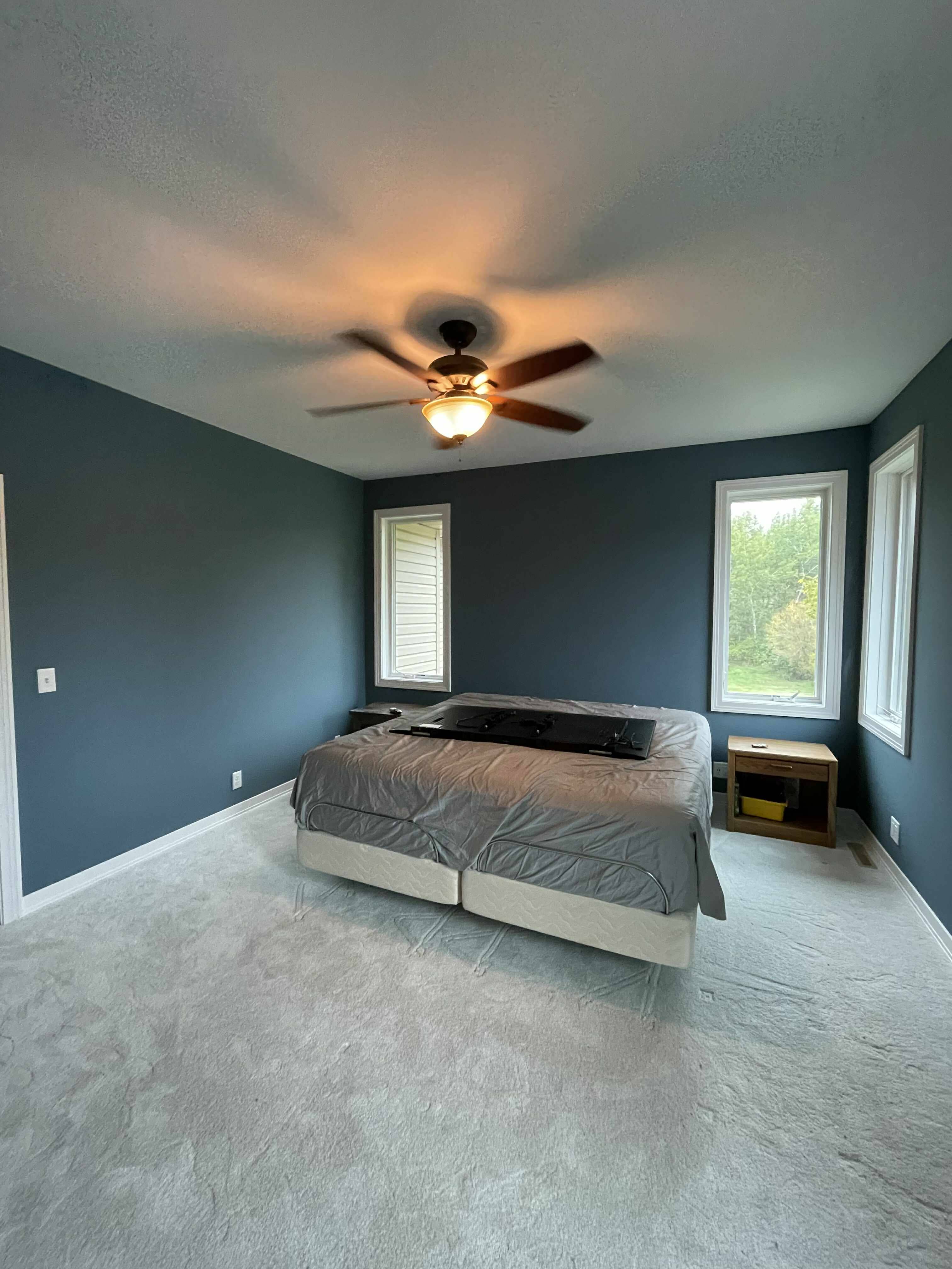 green painted room interior