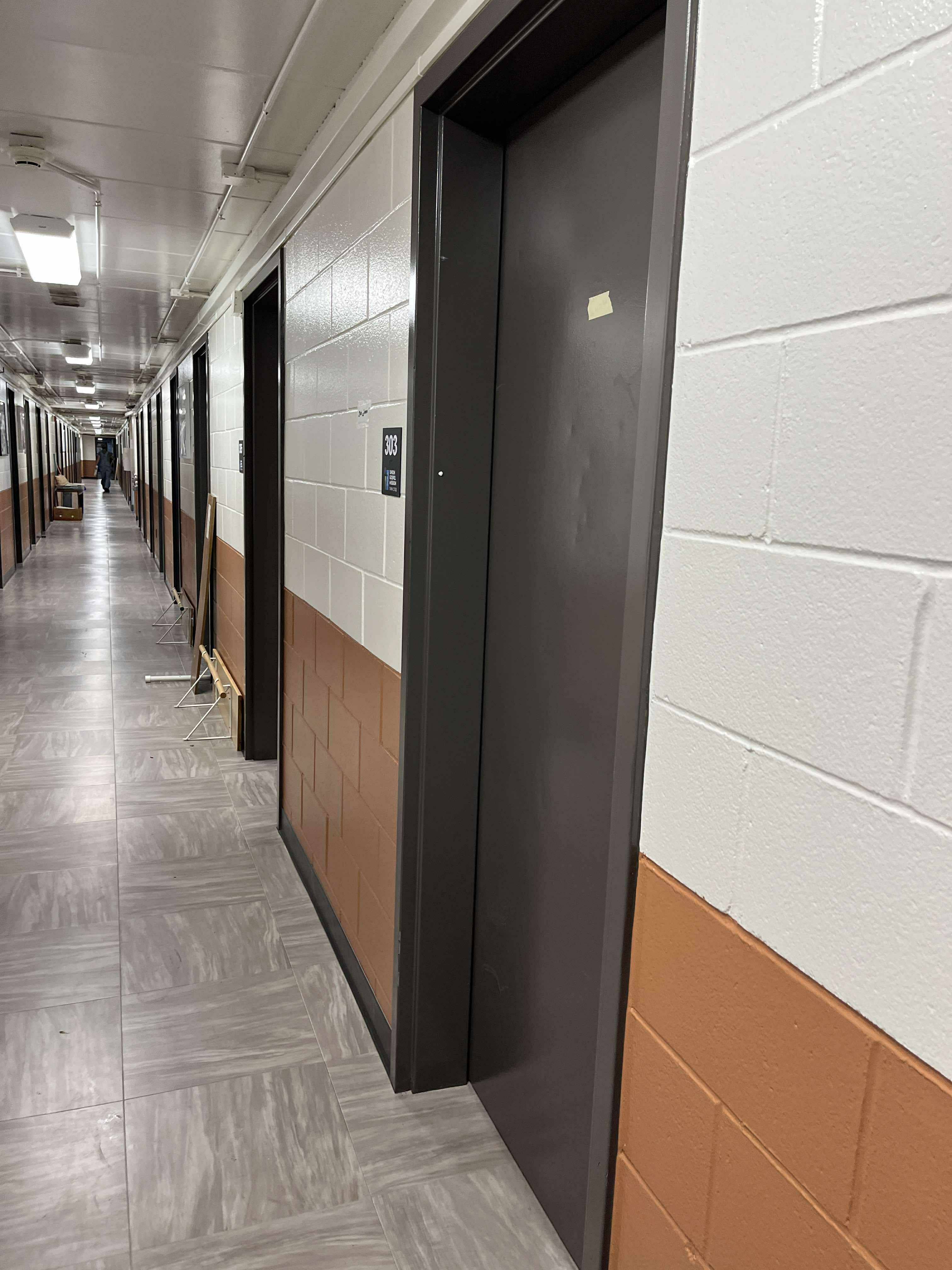 school hallways with fresh paint
